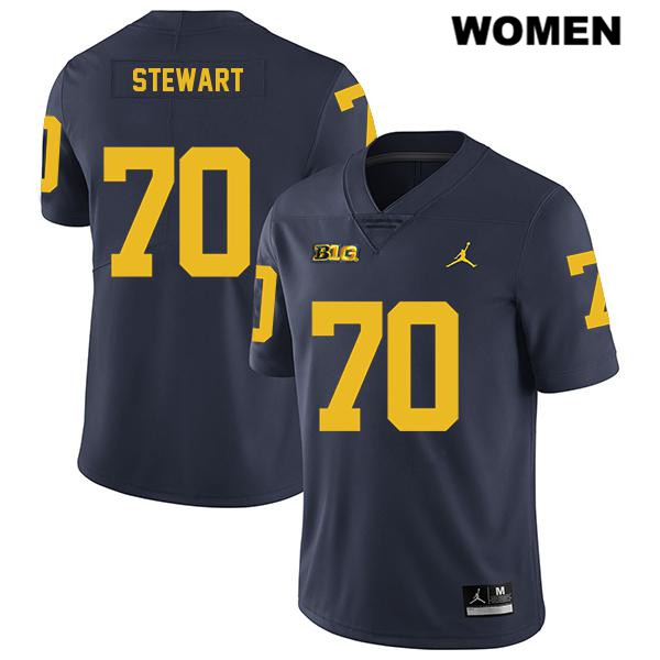 Women's NCAA Michigan Wolverines Jack Stewart #70 Navy Jordan Brand Authentic Stitched Legend Football College Jersey MT25H21CG